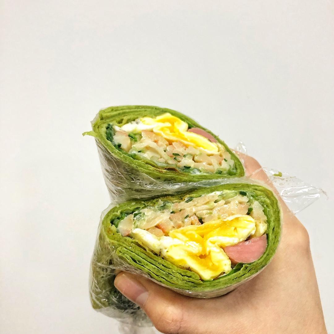 菠菜煎饼 蔬菜饼 卷饼