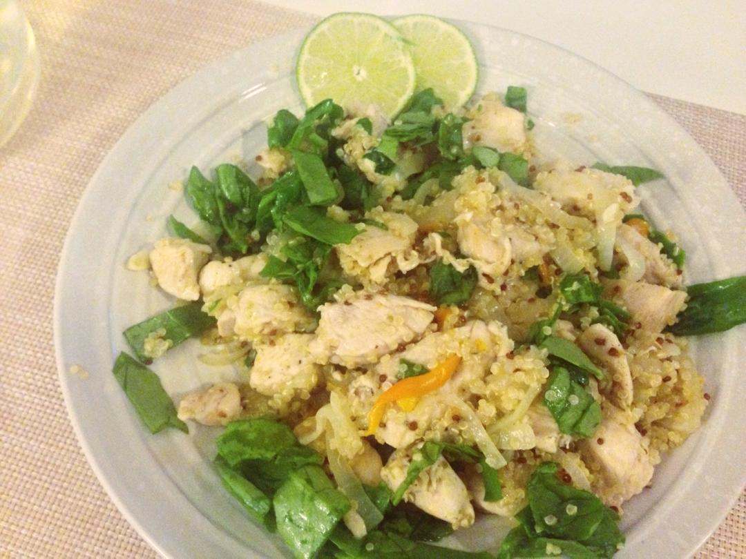 【健康三餐】青柠香菜鸡胸藜麦饭