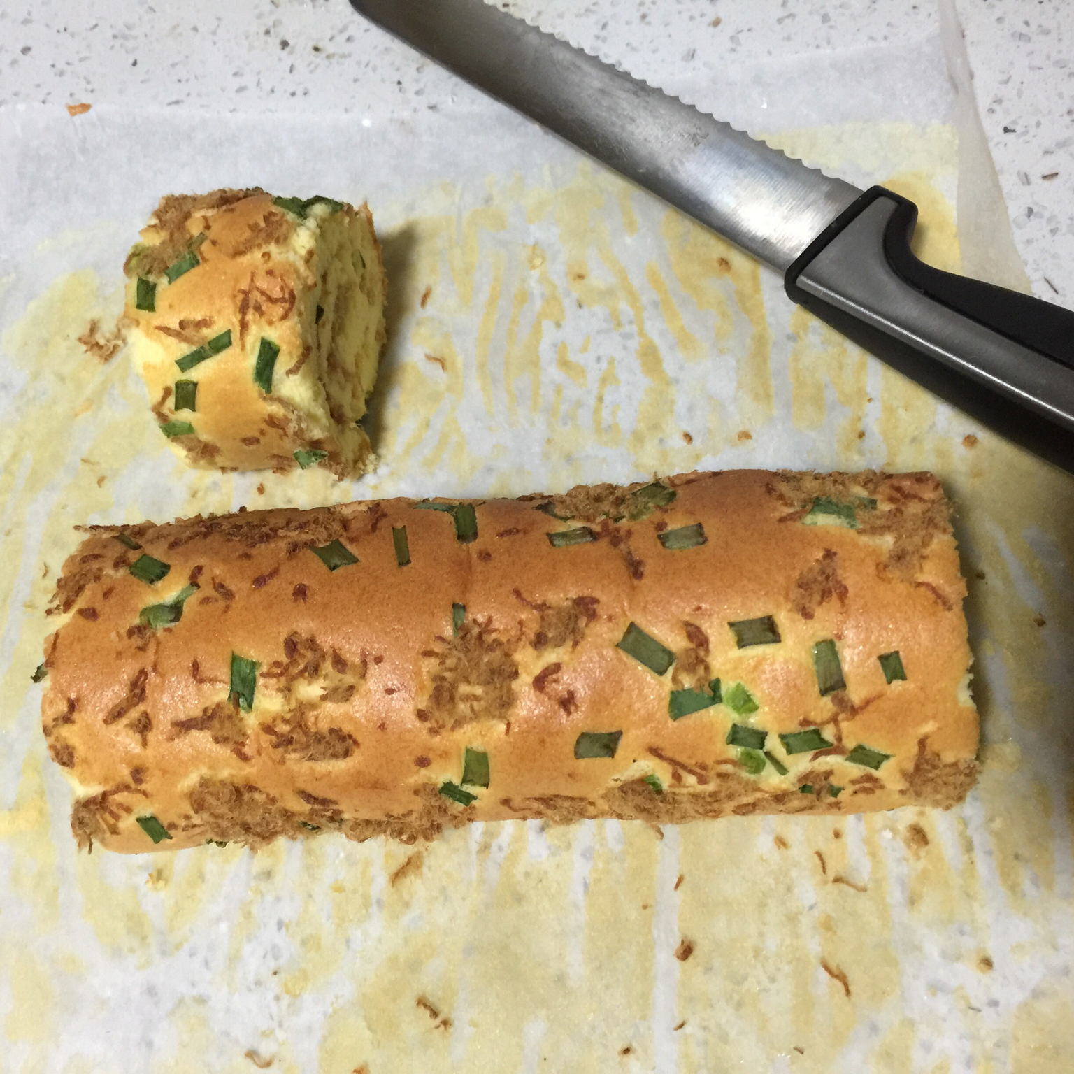 香葱肉松蛋糕卷