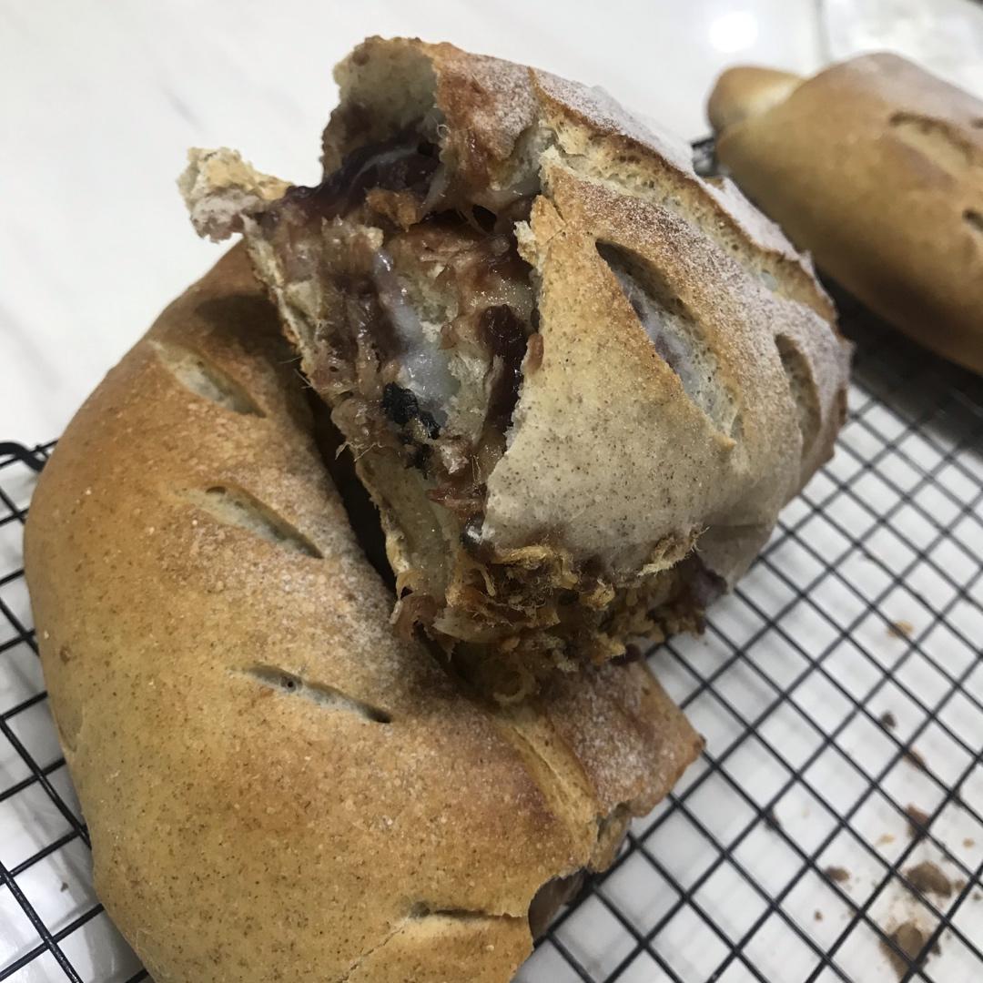 比原麦山丘还好吃的【抹茶麻薯古早味面包】肉松红豆沙