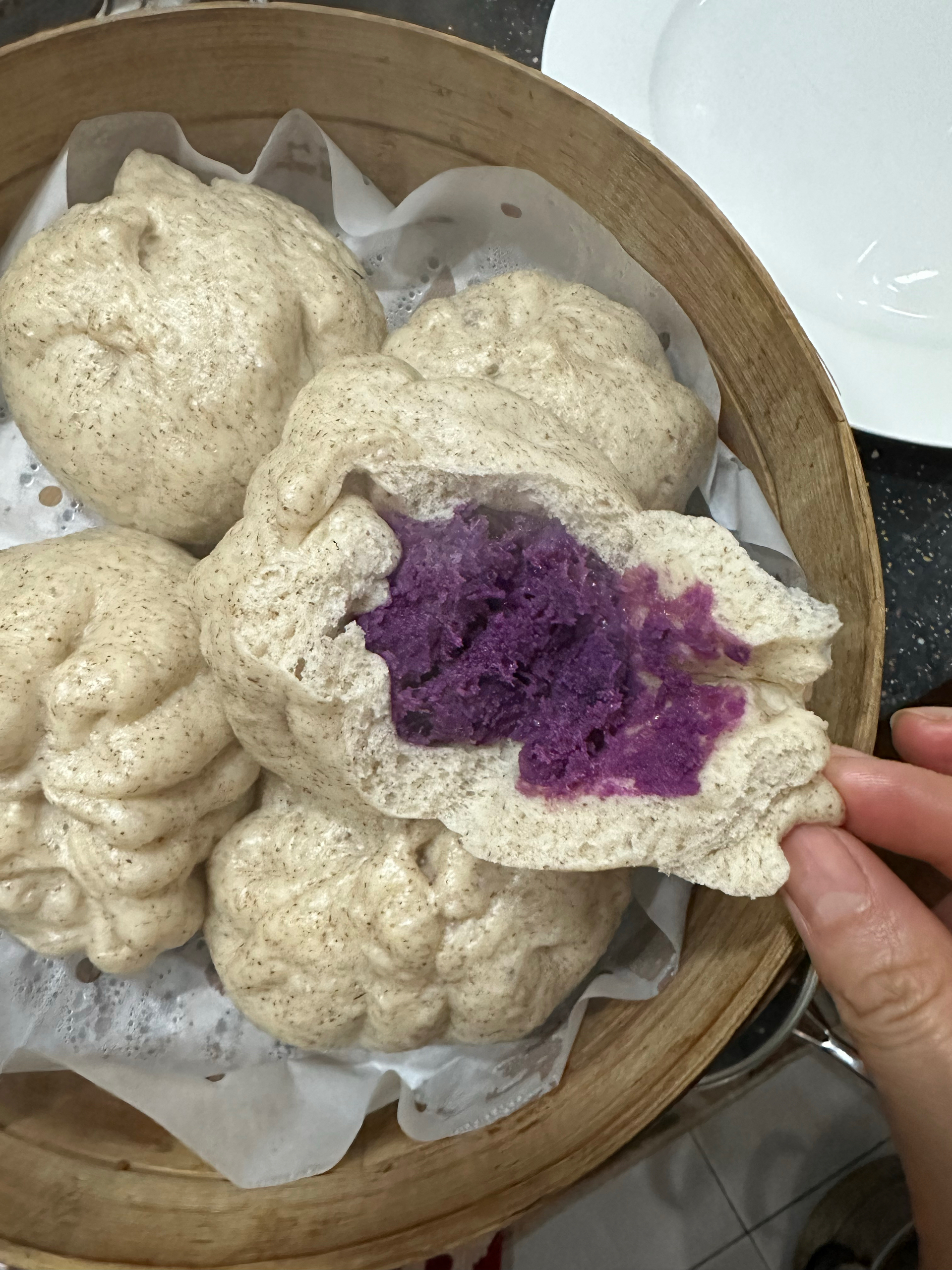 芝士紫薯杂粮包的做法