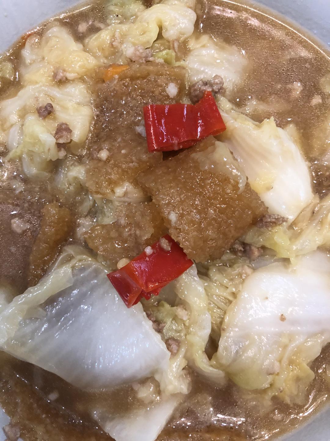 潮汕白菜焖猪皮