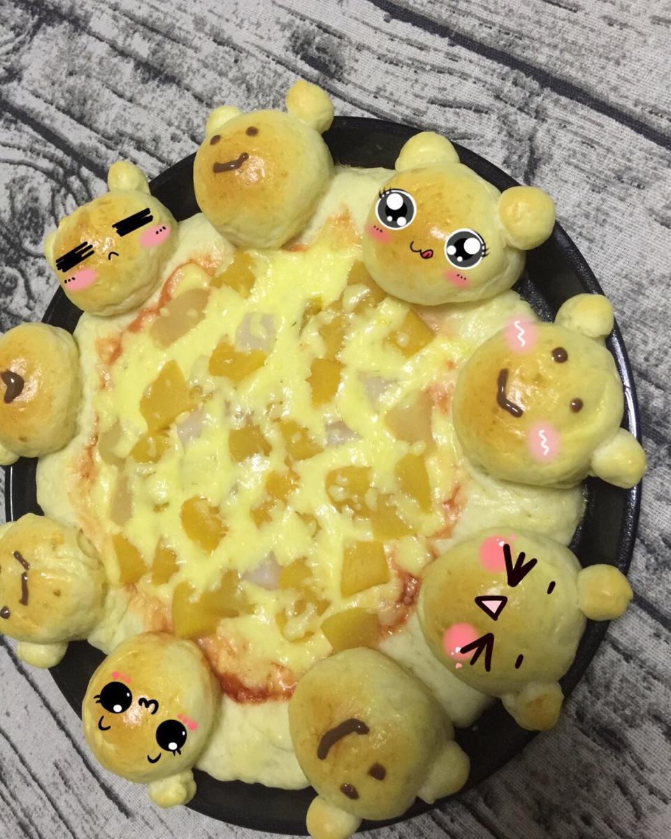 可爱小熊披萨
