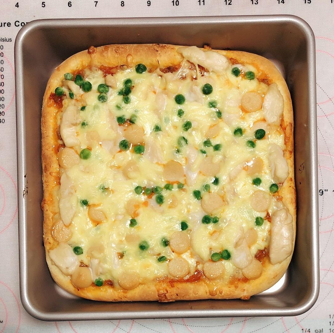 鲜虾🍤培根披萨🍕“内附敲好吃的饼皮做法”