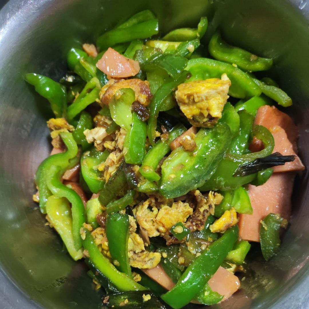青椒鸡蛋炒火腿