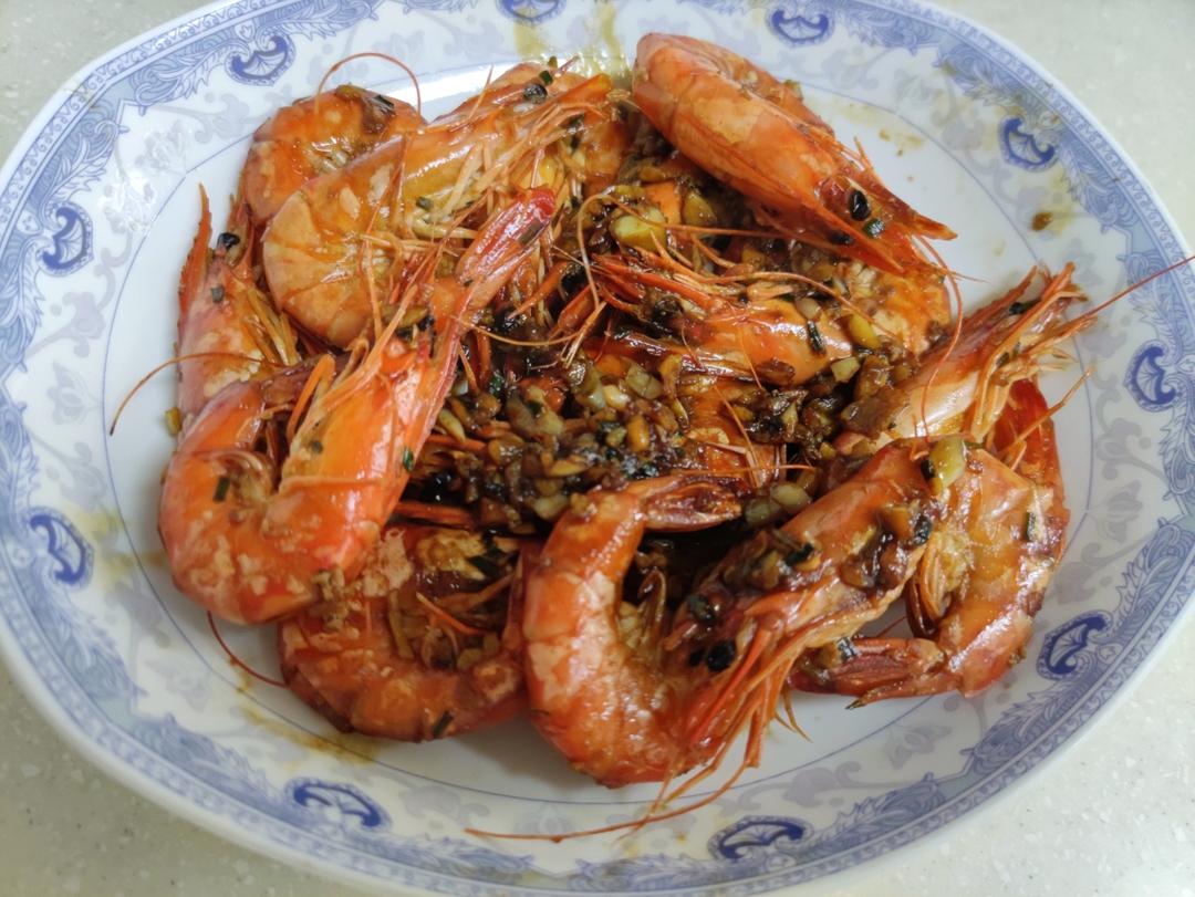 不再吃白灼虾（蒜香大虾）