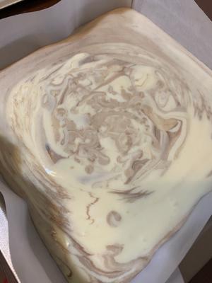 大理石纹可可轻乳酪蛋糕（可可粉/消耗奶油奶酪/不用黄油/八寸方盘）的做法 步骤24