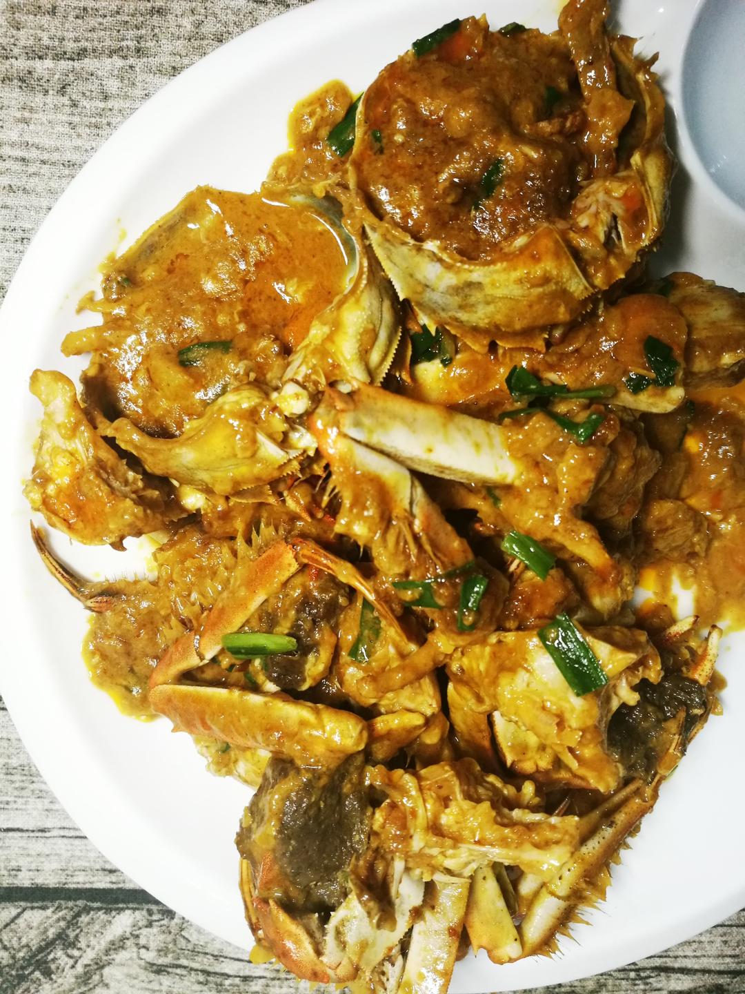 咖喱金沙炒大闸蟹