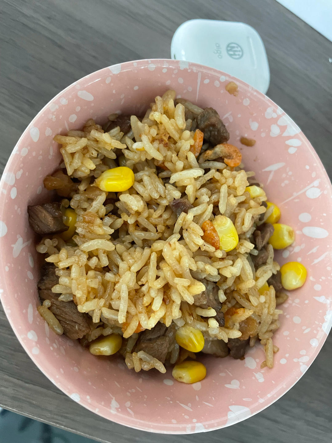 孩子最爱吃香喷喷的牛肉粒炒饭