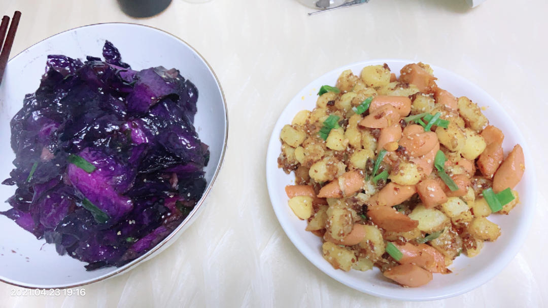 香辣过瘾的孜然土豆火腿，比路边摊还好吃