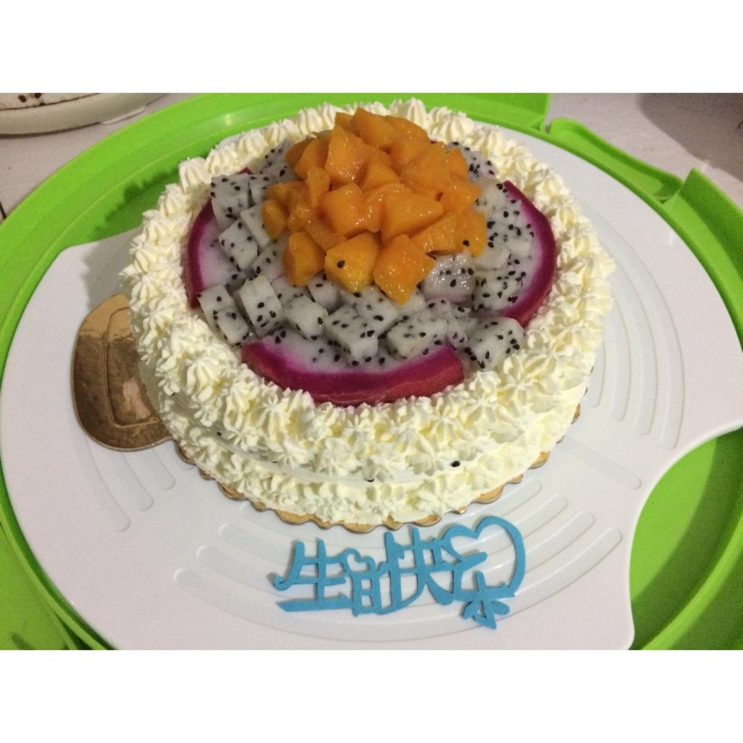 【零失败】不会裱花没关系的水果裸蛋糕 芒果裸蛋糕 完美戚风胚