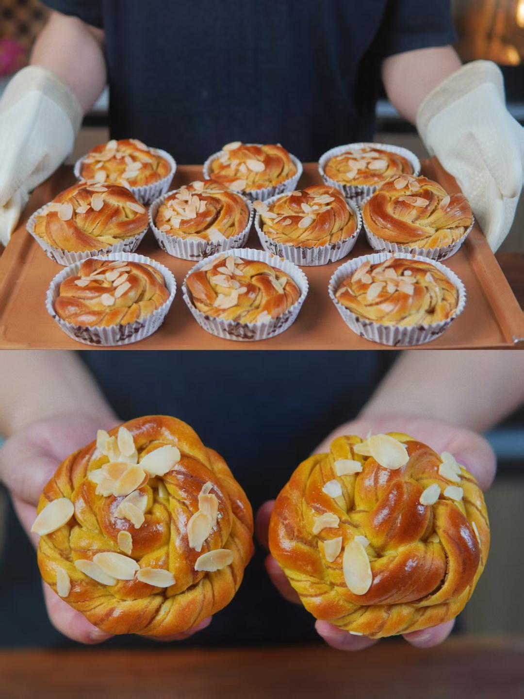 布里欧修面团做的栗子千层卷，层次太美了！