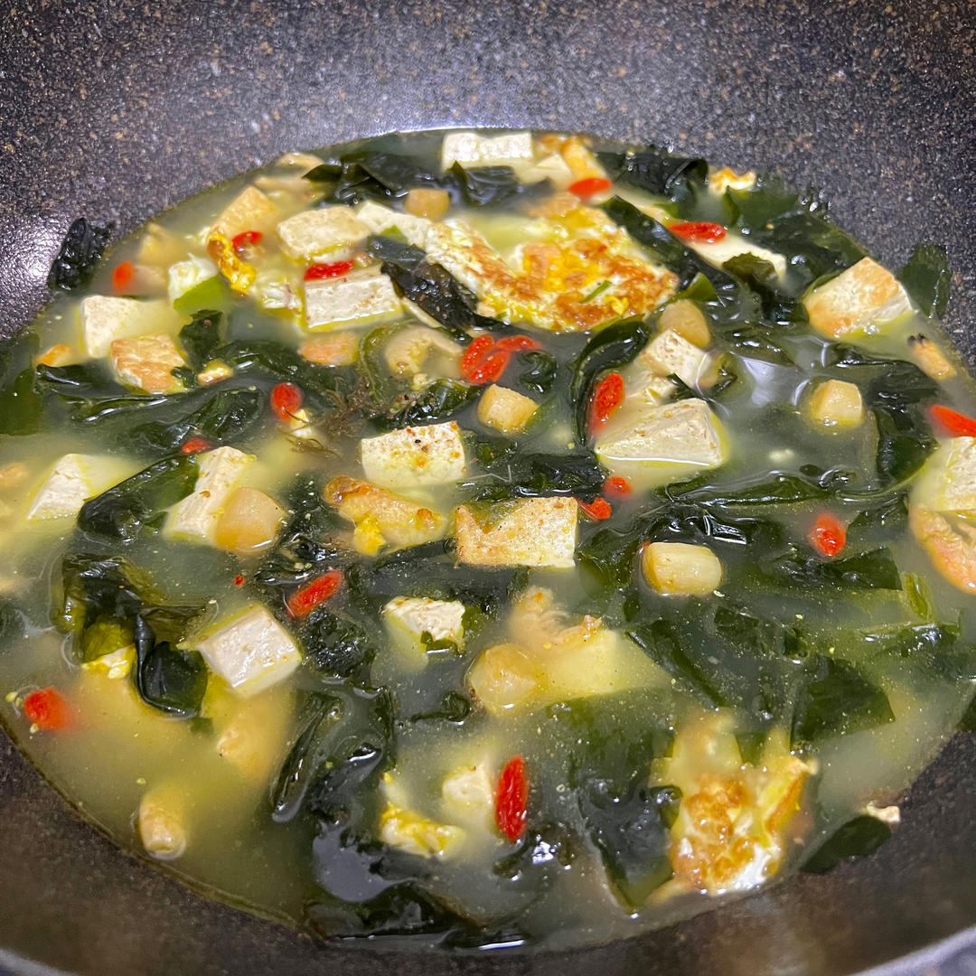 孩子增高汤 | 虾仁豆腐裙带菜汤