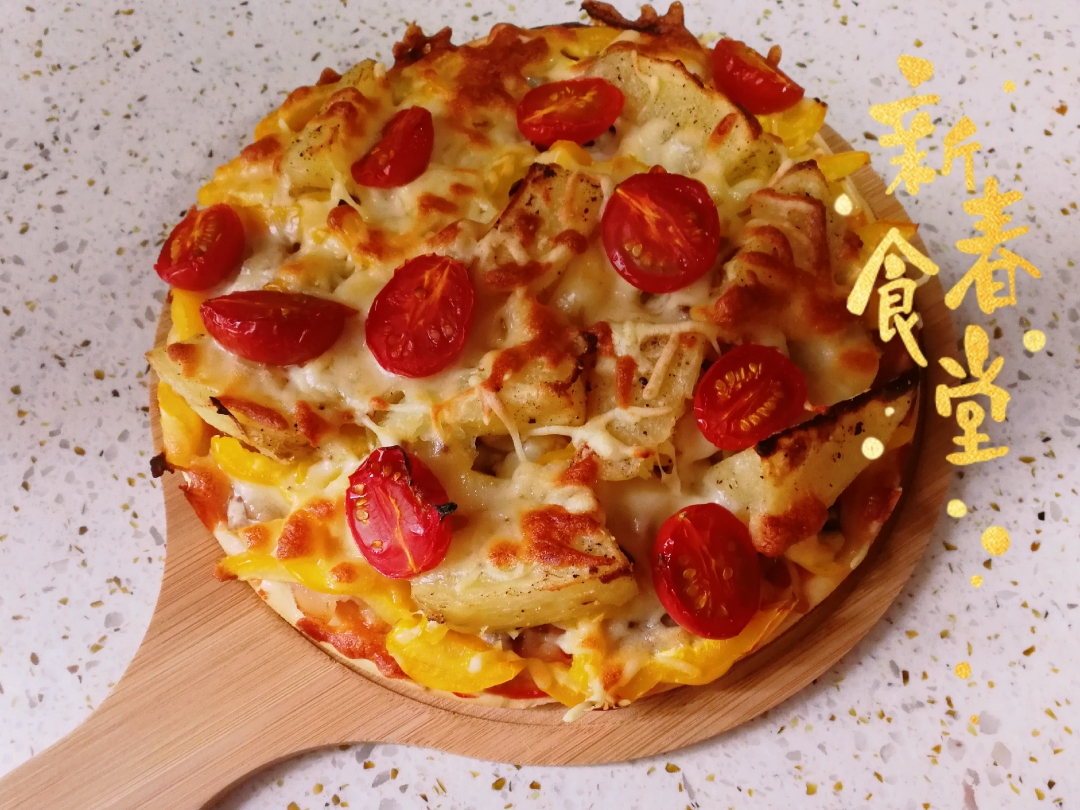 超有料超好吃超满足的香肠培根薯角披萨的做法