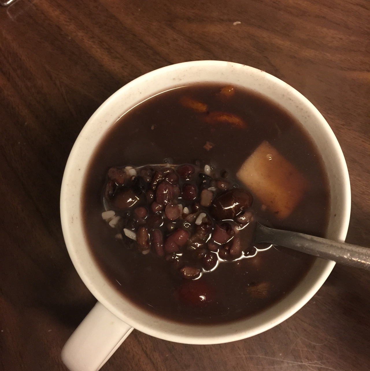 红豆黑米酒酿粥