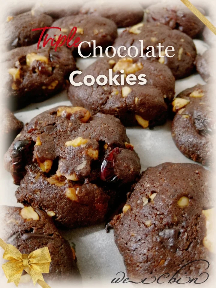 三重巧克力曲奇饼干 Triple Chocolate Cookies