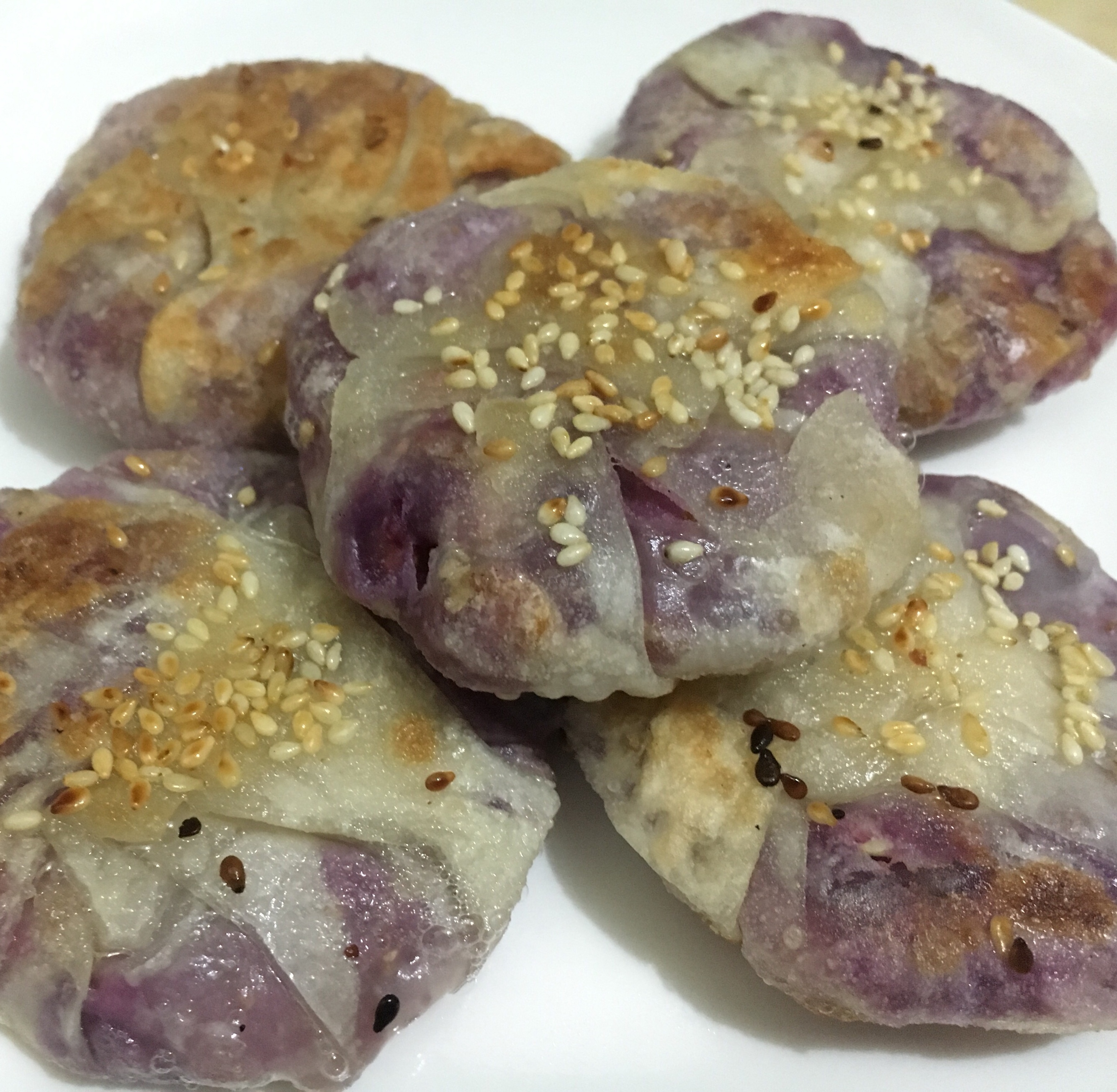 香煎紫薯板栗饼的做法