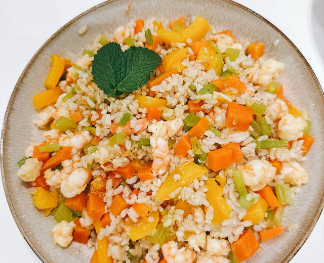 虾仁时蔬糙米饭(美善品版)的做法