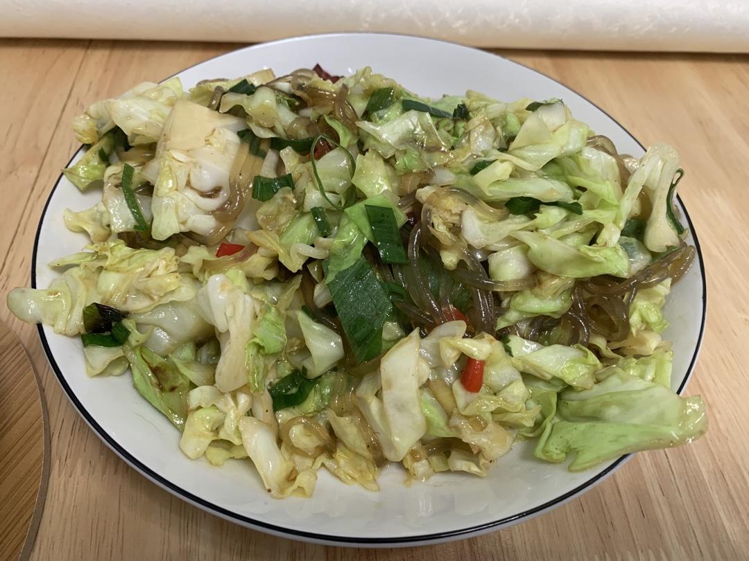卷心菜炒粉丝 Glass noodles with Cabbage