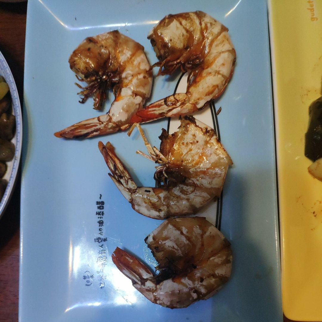 在家也能做出日料店的盐烤大虾~