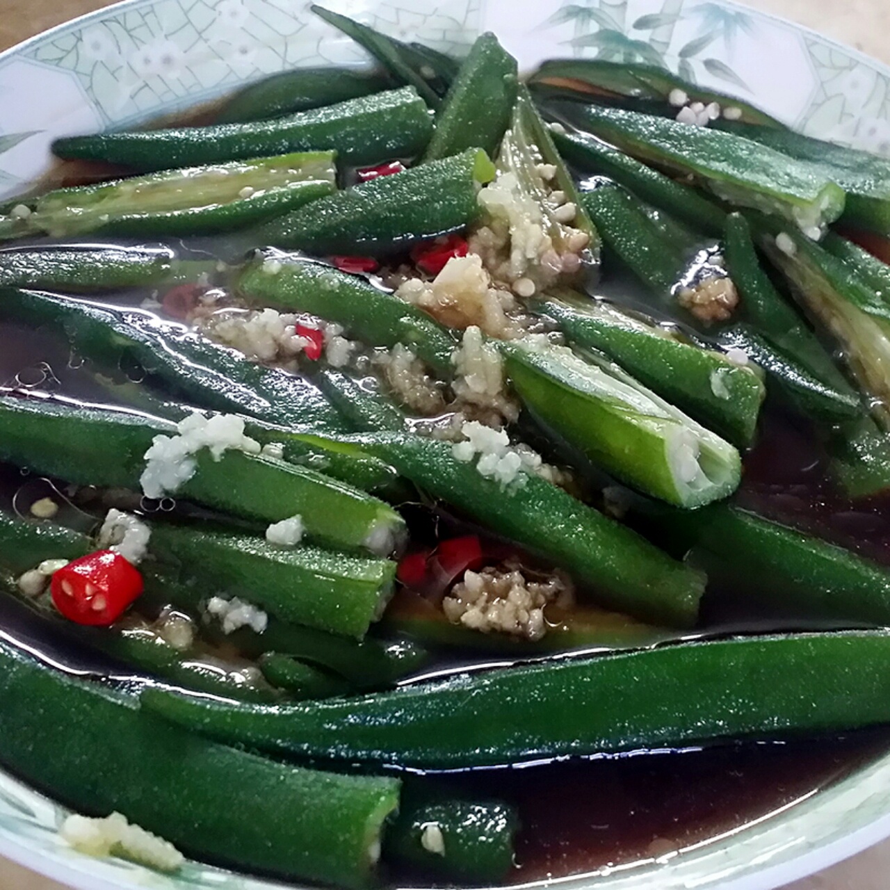 白灼秋葵