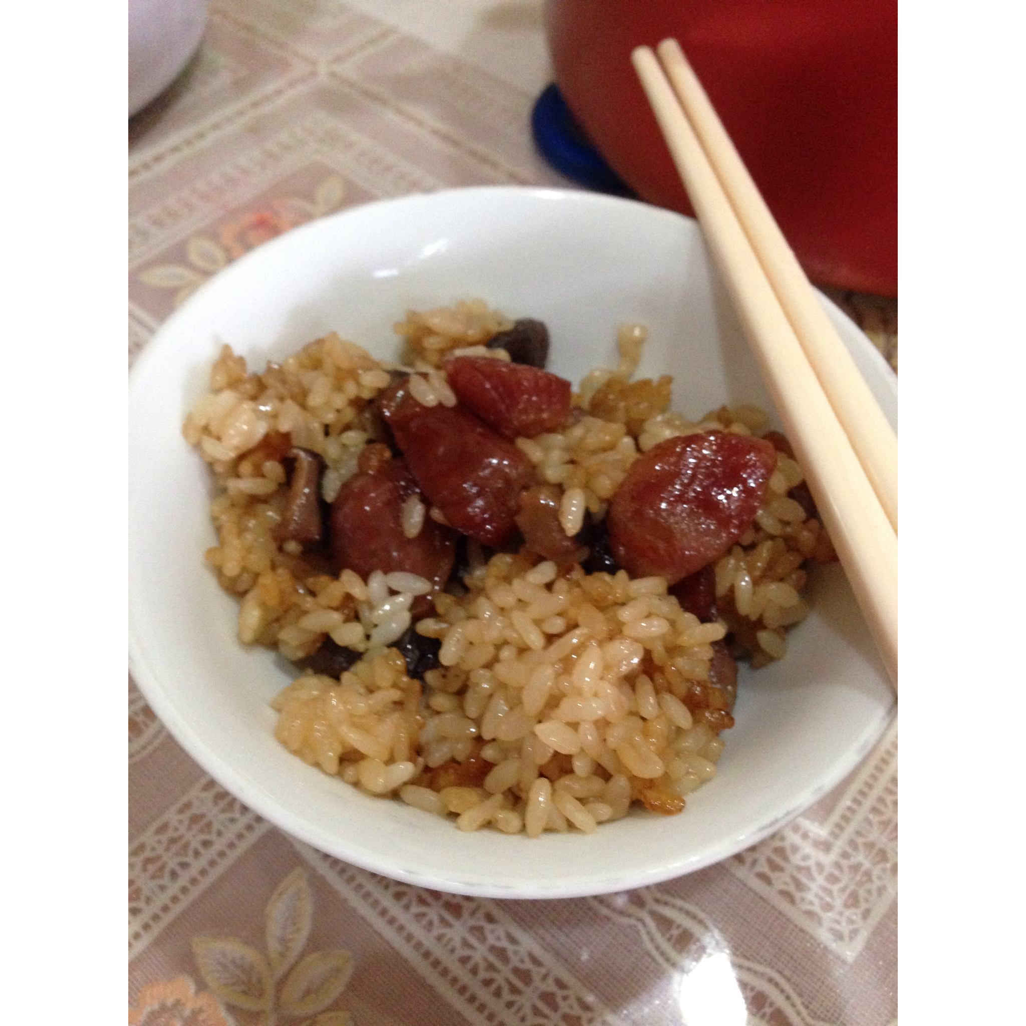 电饭锅版香菇腊肠饭