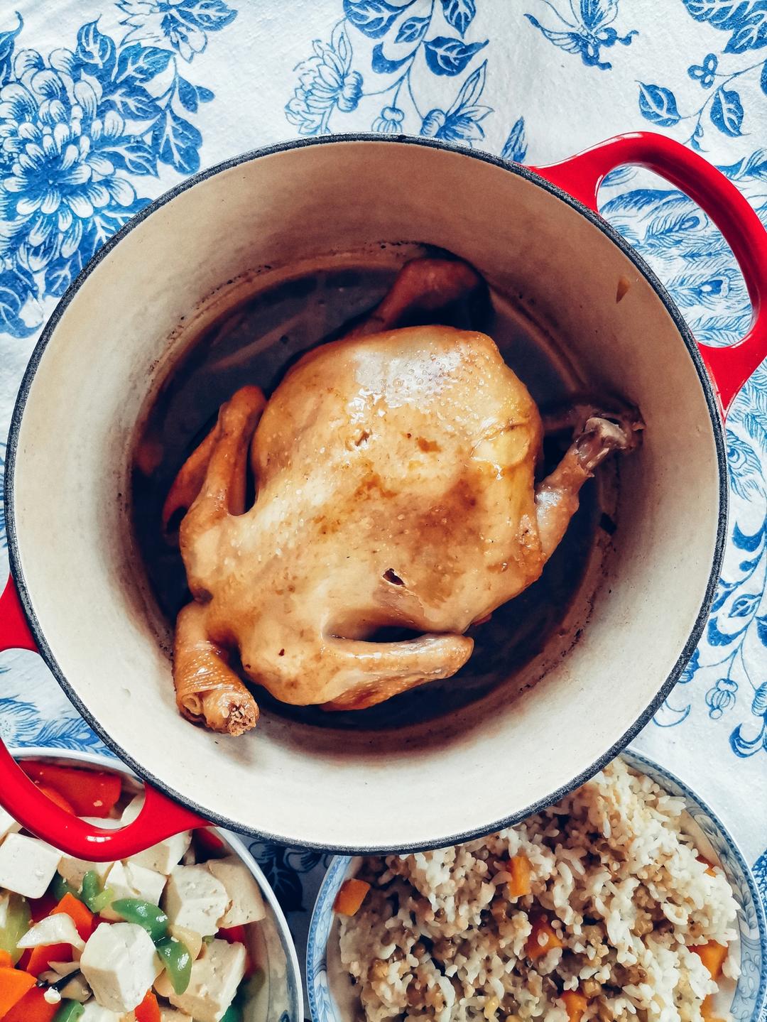 超级简单又好吃的烧鸡，珐琅锅版本