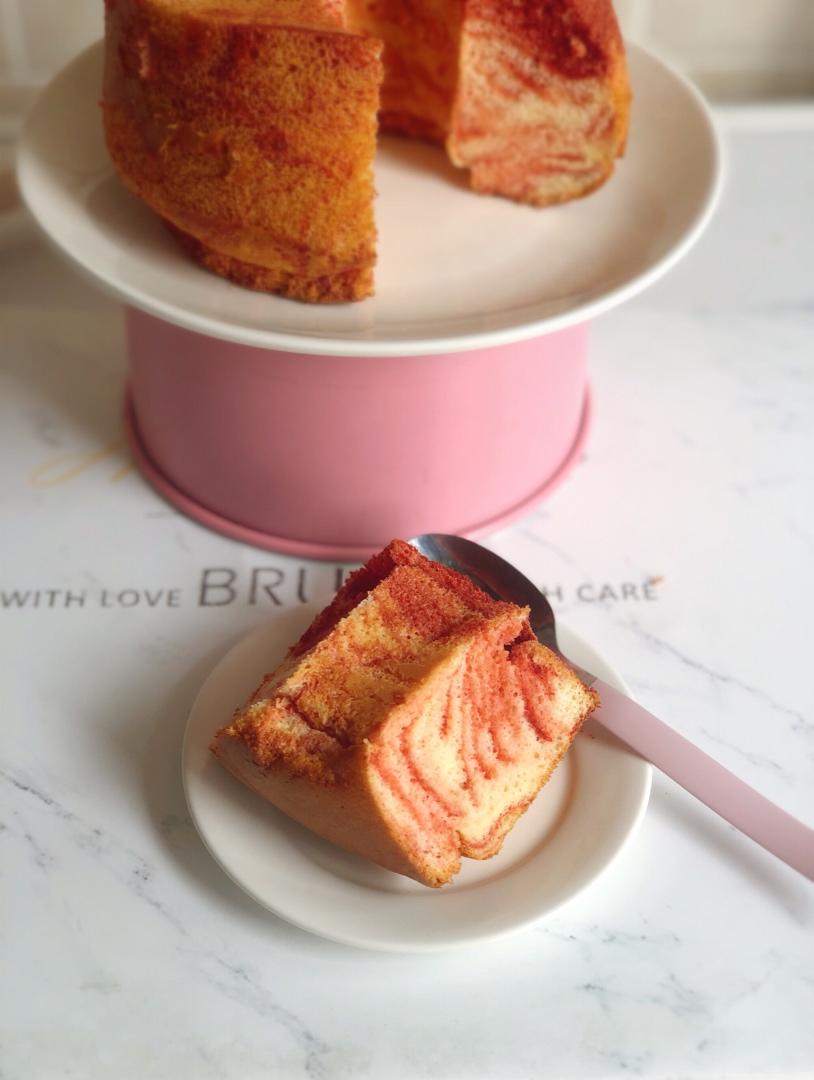 红丝绒大理石戚风Marbled Chiffon Cake（后蛋法超细腻）