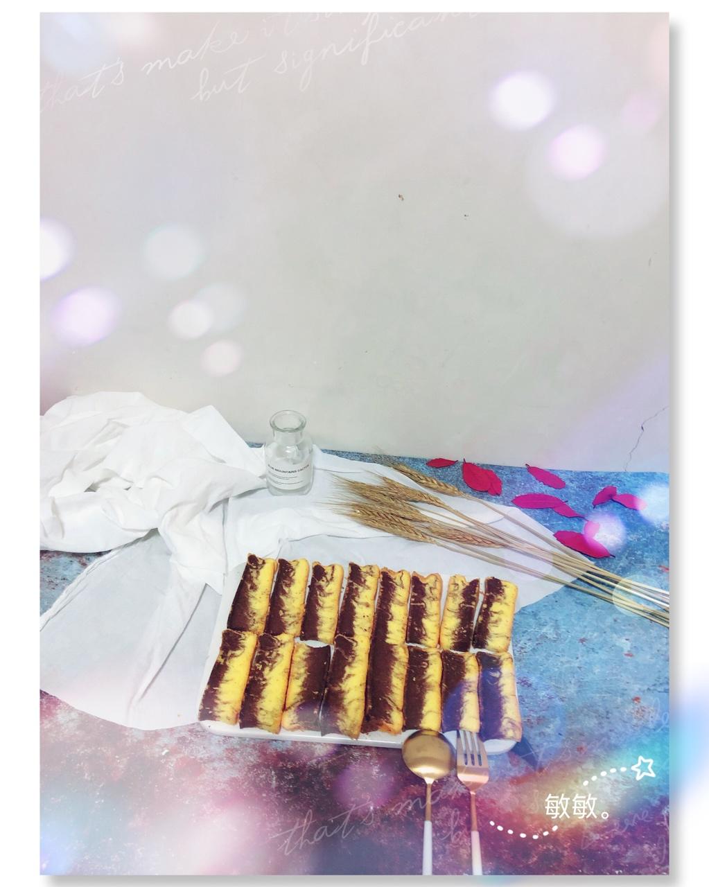 双色拉花戚风蛋糕