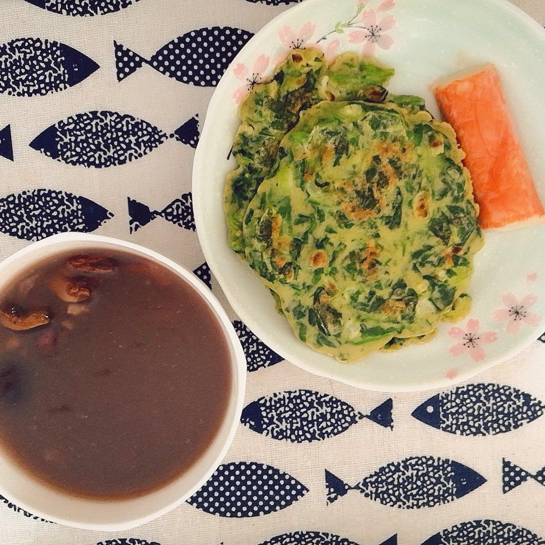 菠菜鸡蛋饼