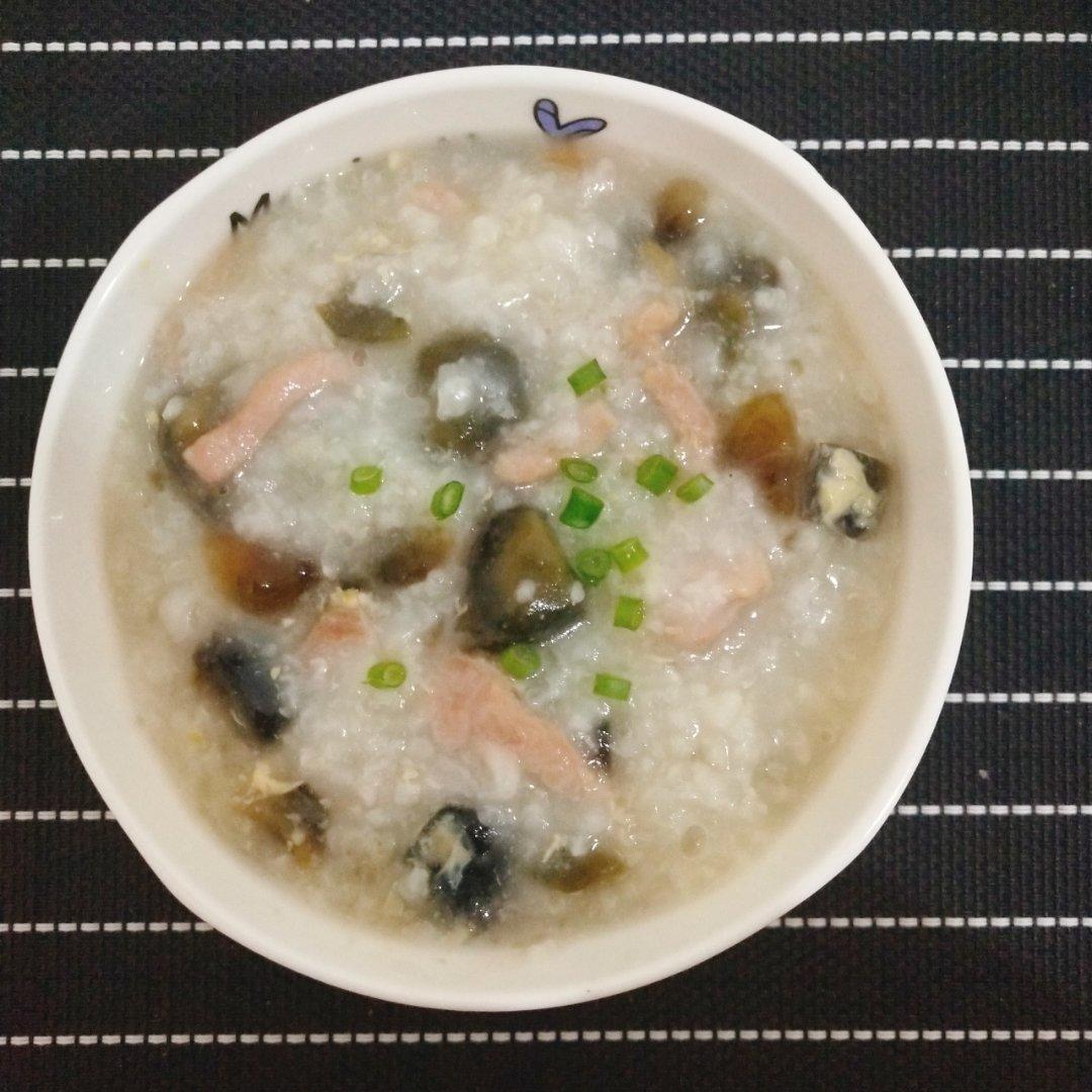 十五分钟快手之香滑皮蛋瘦肉粥(附五分钟电饭煲电压力锅更快捷方法)