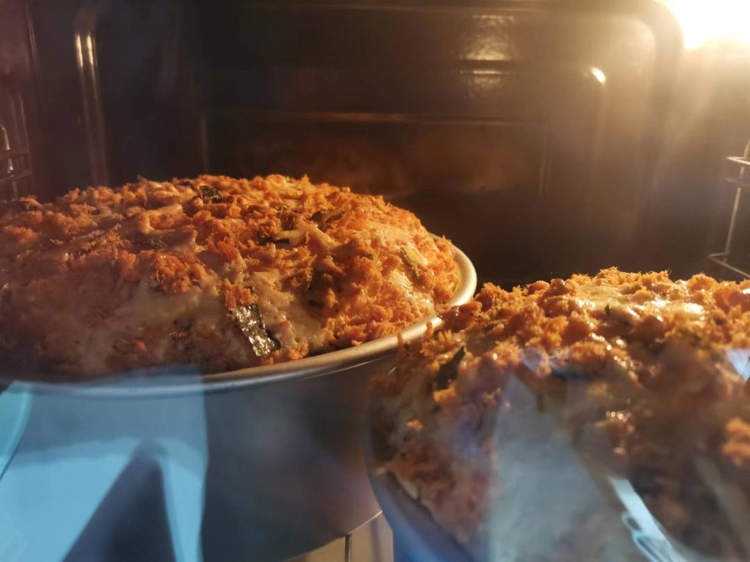爆浆葱花火腿肉松蛋糕