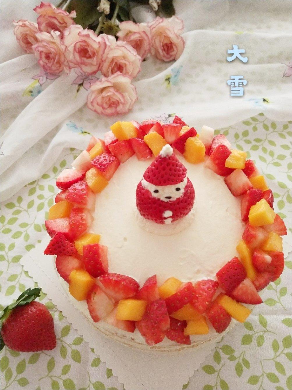 圣诞草莓雪人裸蛋糕～超简单懒人版