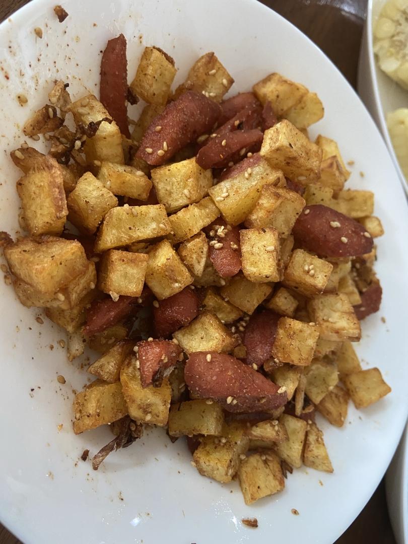 孜然土豆火腿肠 香辣过瘾还便宜！