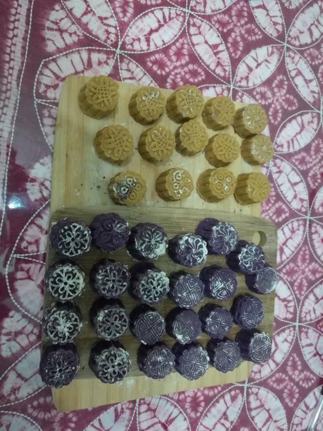 紫薯糕（附带红豆八宝馅料制作）的做法