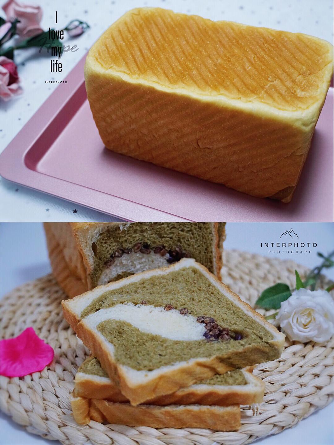 百吃不厌、高颜值的抹茶蜜豆吐司的做法