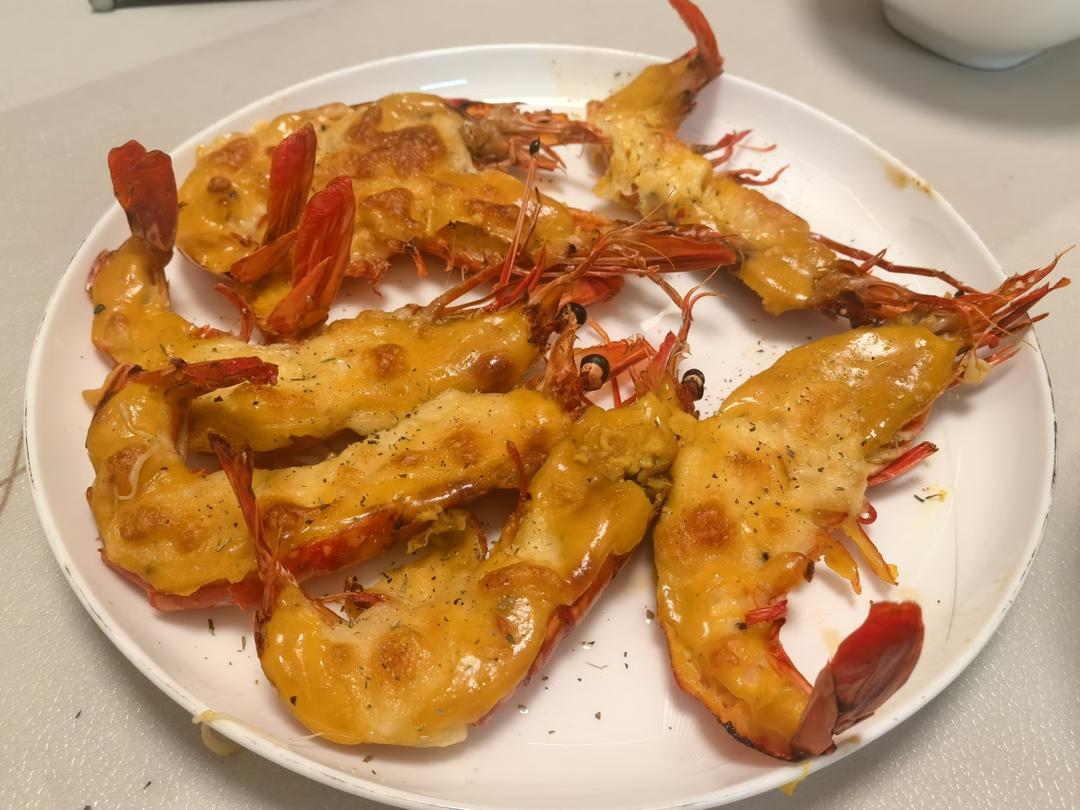 芝士芥末焗黑虎虾