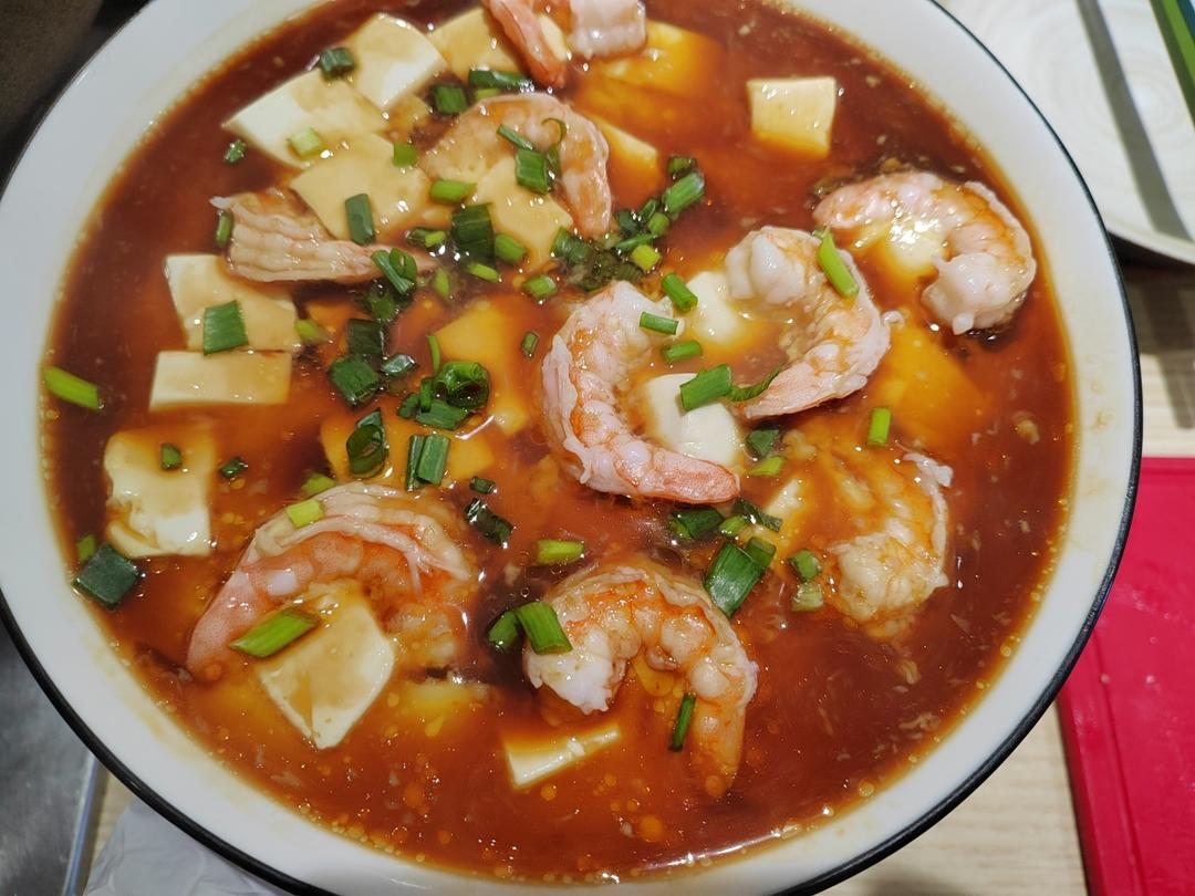 虾仁豆腐蒸水蛋