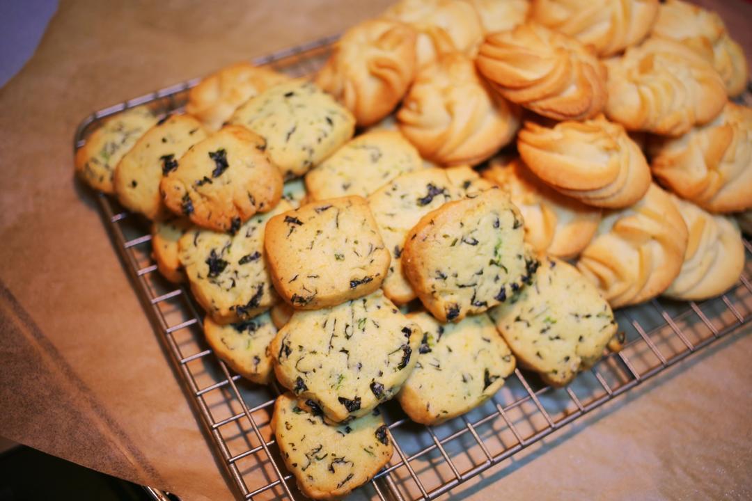 鲜酥咸香的香葱海苔饼干——葱香曲奇plus版/烘焙视频饼干篇7