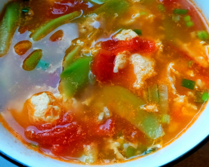 番茄丝瓜蛋汤🍅的做法