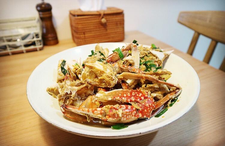 姜葱炒花蟹