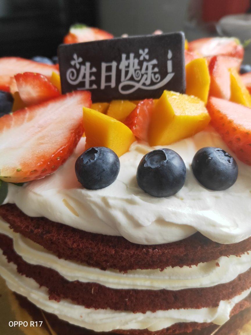 可可戚风水果裸蛋糕