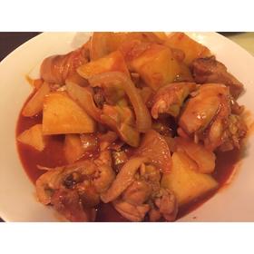 韩式辣酱焖鸡肉洋葱土豆