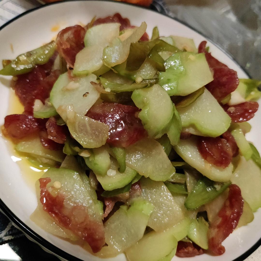 佛手瓜炒腊肠