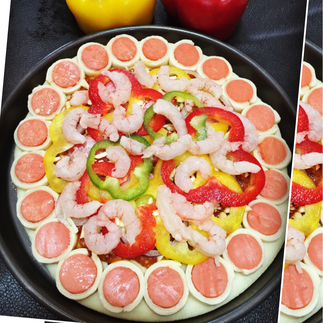 厚底鲜虾培根披萨