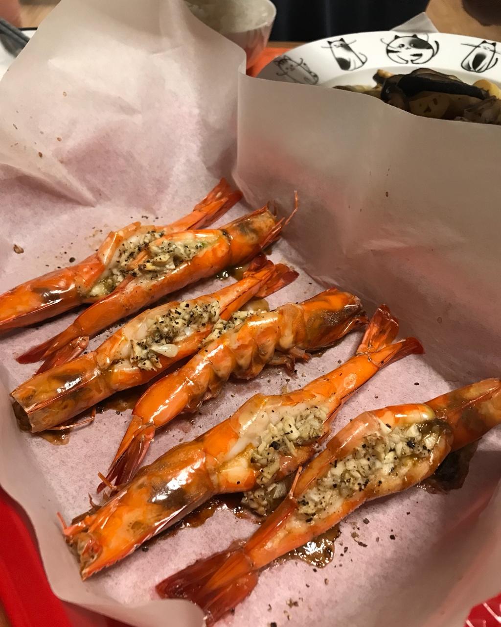 manpingchan做的黑胡椒烤大虾(烤箱)