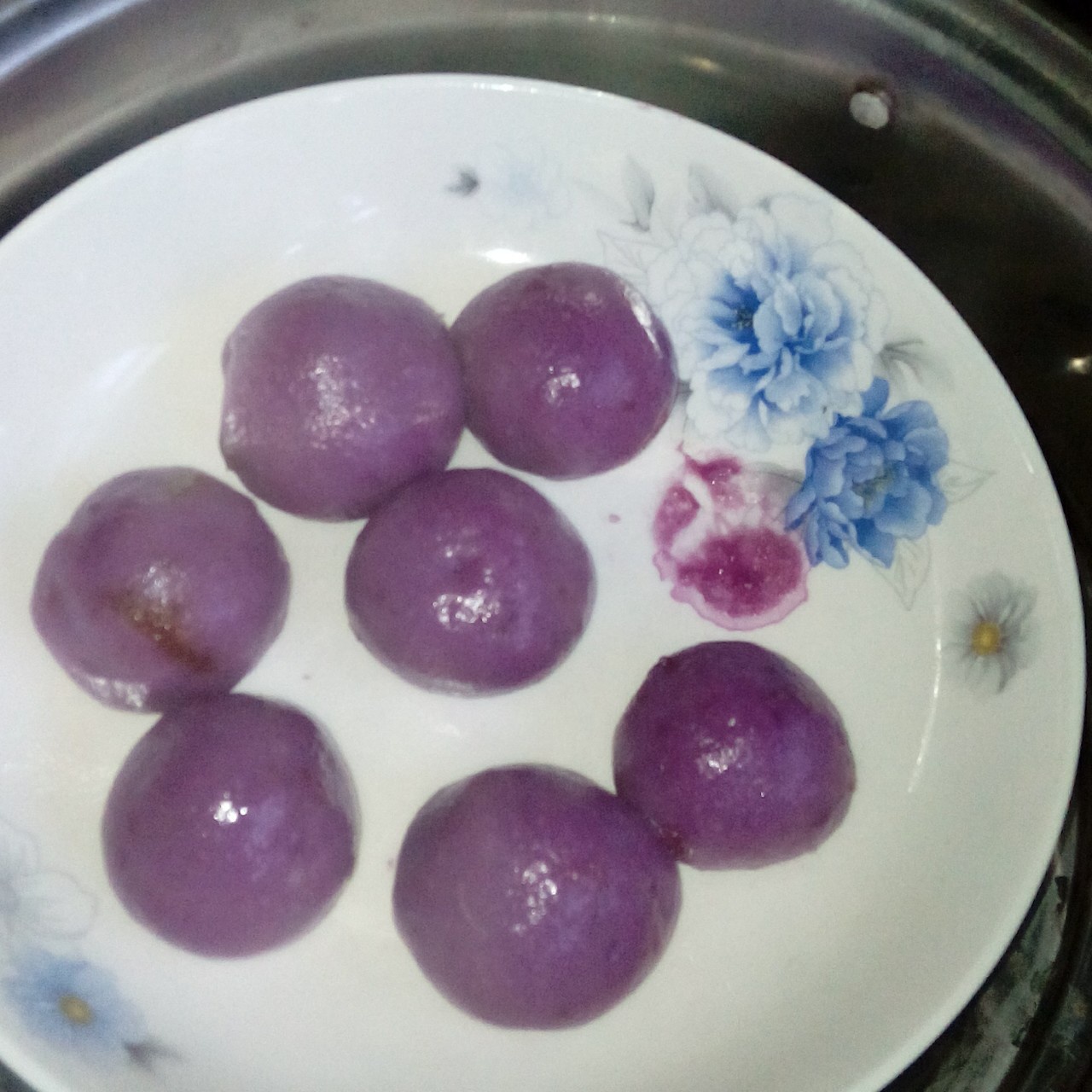 奶黄馅紫薯球