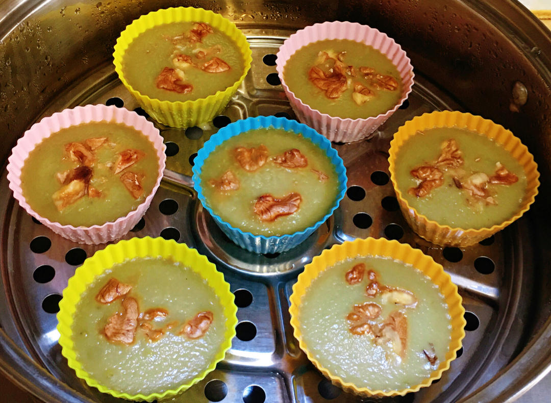 无油低糖抹茶🍵核桃糯米糕