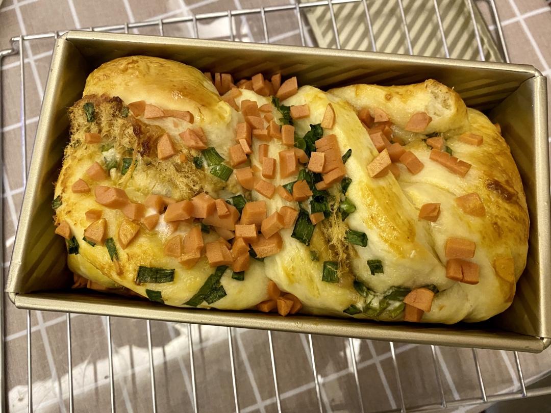 香葱肉松手撕吐司