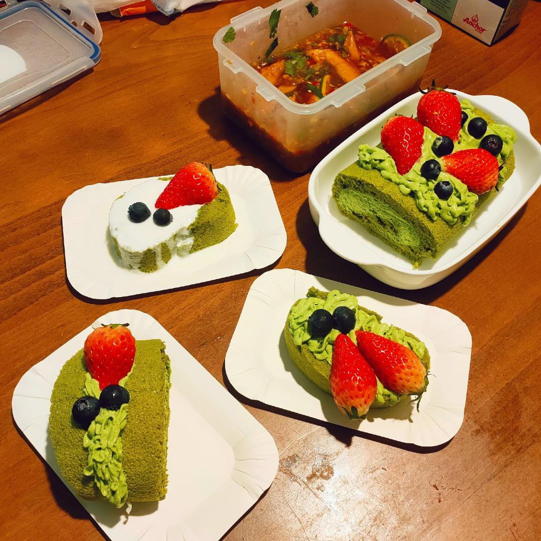 抹茶蛋糕卷~抹茶，就是这个味道